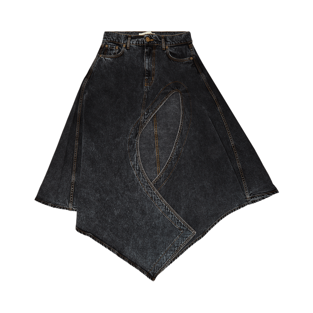 Buy Y/Project Evergreen Cut Out Denim Skirt 'Vintage Black