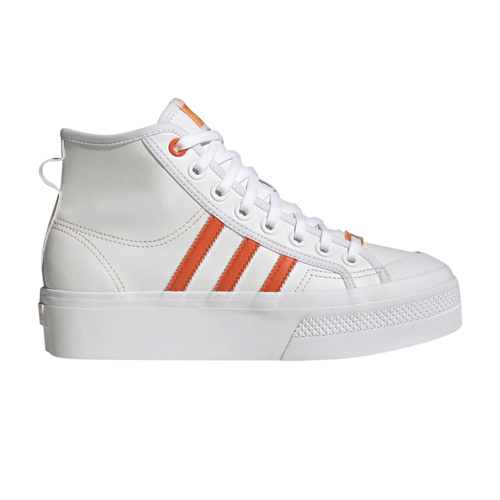 adidas gazelle silver green womens adidas Nizza Mid Platform High Top Sneaker in Core Black/White main image 0