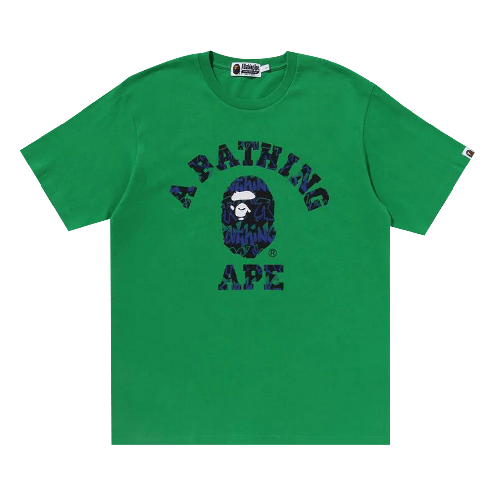 Buy BAPE Graffiti Pattern College Tee 'Green' - 1J20 109 024