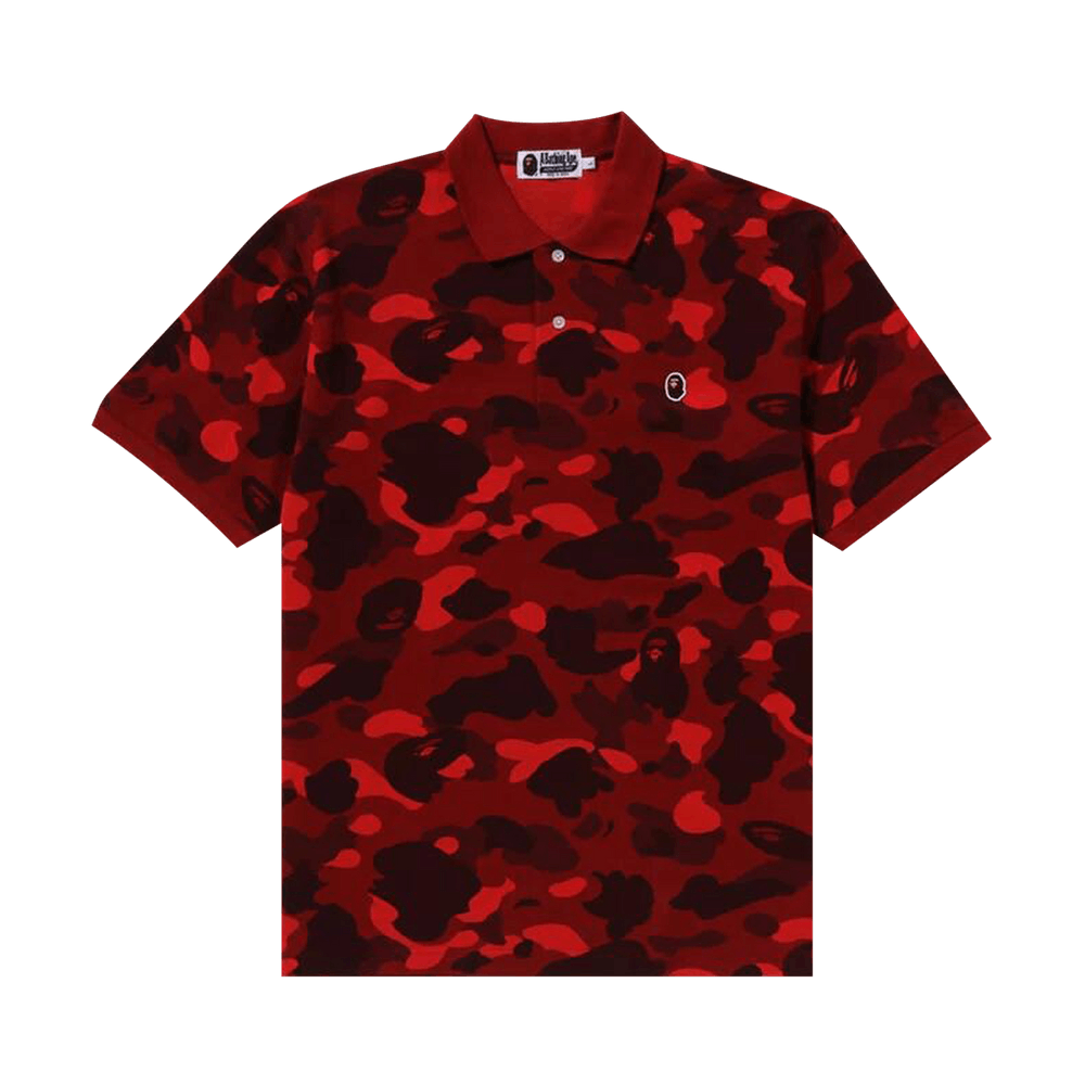 Buy BAPE Color Camo Ape Head One Point Polo 'Red' - 1J80 112