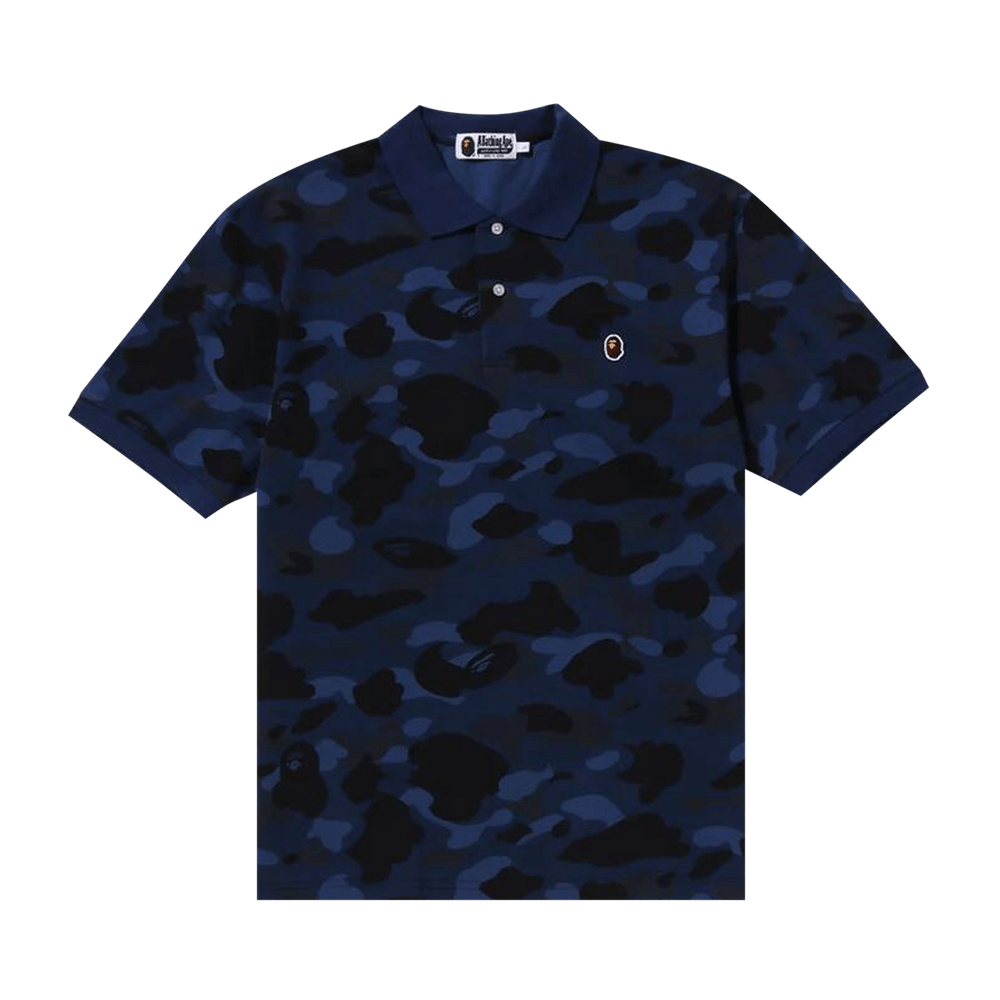 Buy BAPE Color Camo Ape Head One Point Polo 'Navy' - 1J80
