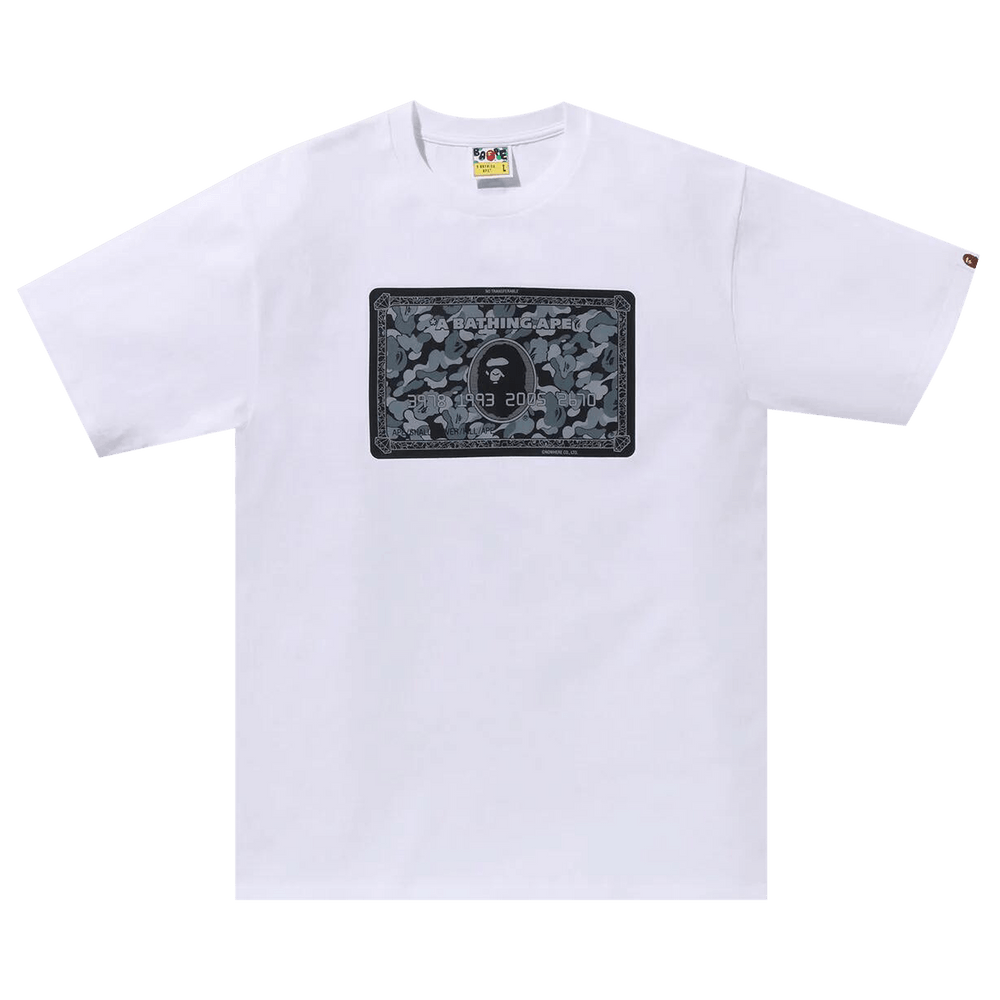 Buy BAPE Card Tee 'White/Black' - 1K25 110 002 WHITE BLACK