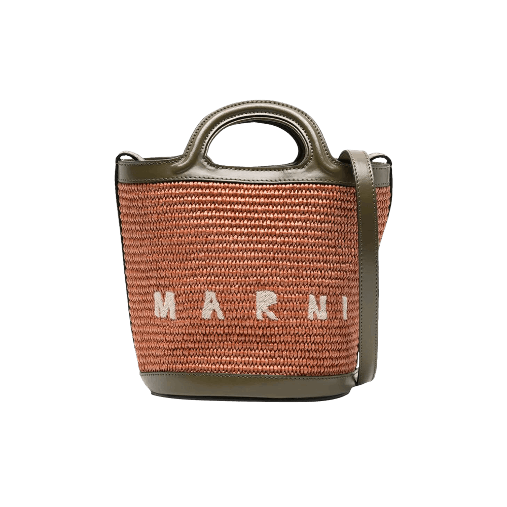 Buy Marni Tropicalia Mini Bucket Bag 'Brick/Olive