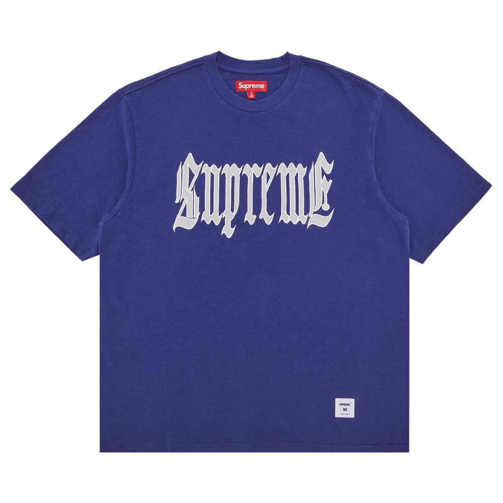 Buy Supreme Old English Short-Sleeve Top 'Washed Navy' - SS24KN76