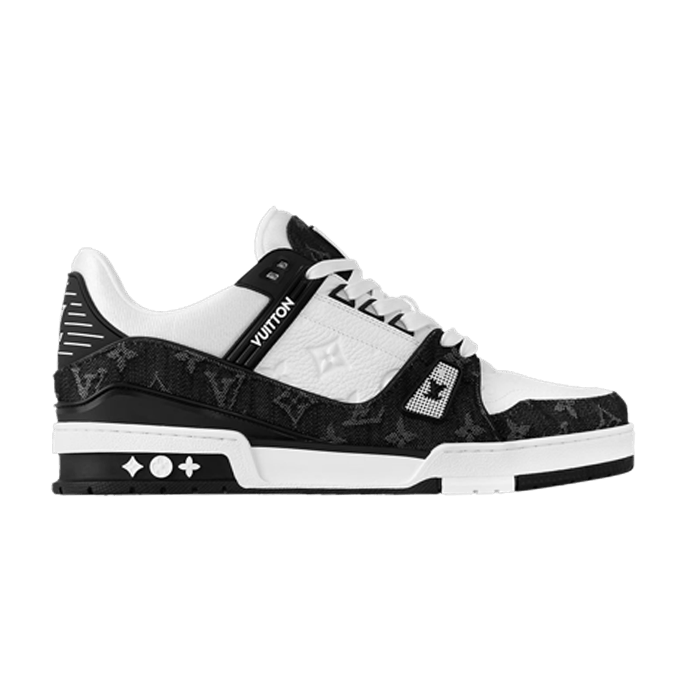 Buy Louis Vuitton Trainer 'Embossed Monogram - White Black Denim