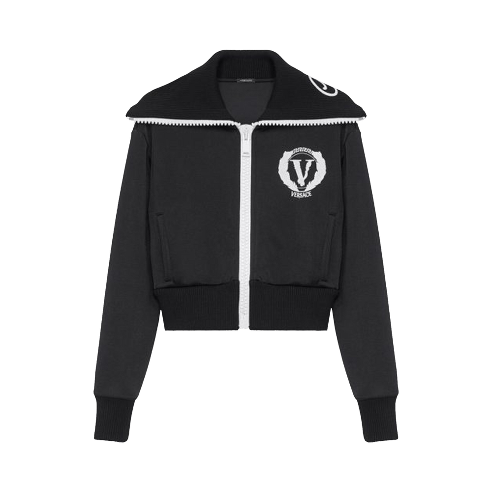 Buy Versace Logo Embroidered Track Jacket 'Black' - A87936 A236932