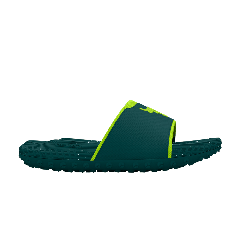 Under Armour Project Rock 3 Slide Hydro Teal High Vis Yellow