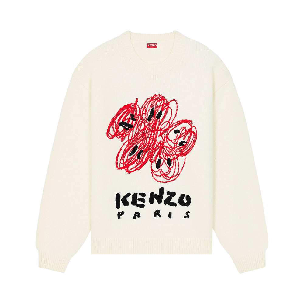 Achetez des Kenzo Drawn Varsity Jumper 'Off White' - FE58PU0063BF