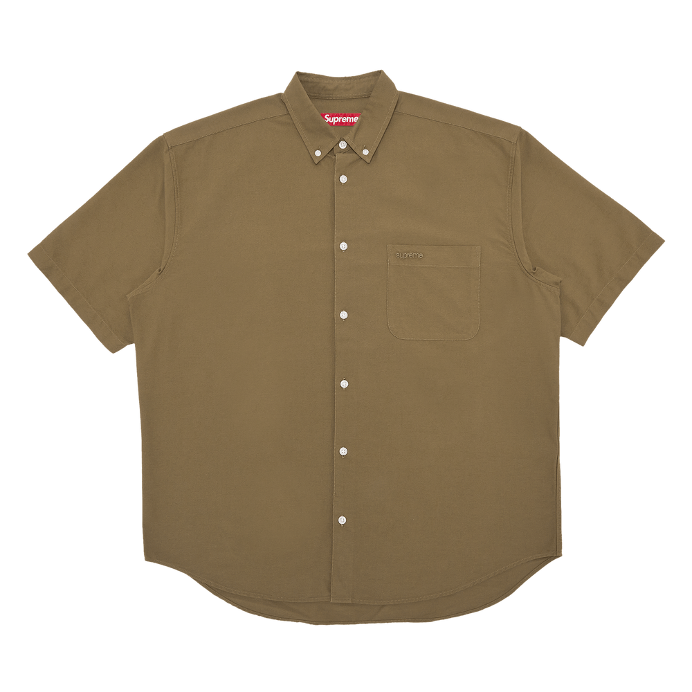 Supreme Loose Fit Shorts-Sleeve Oxford Shirt Olive Price in India