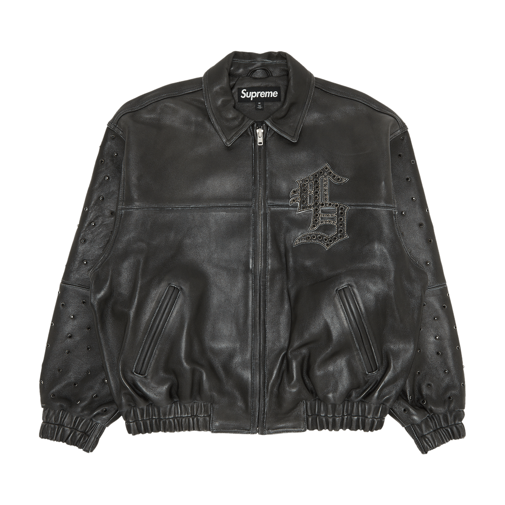 Buy Supreme Gem Studded Leather Jacket 'Black' - SS24J25 
