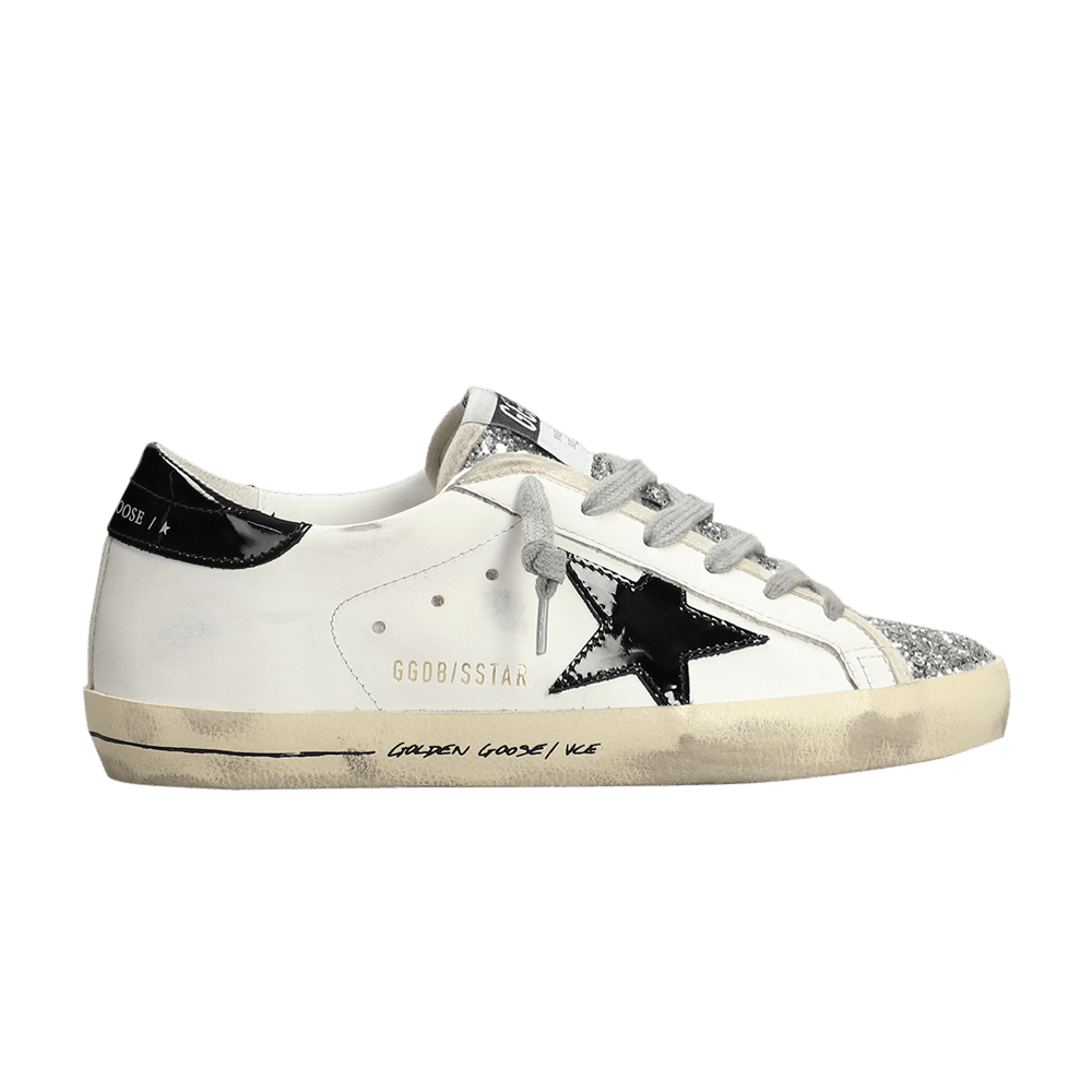 Buy Golden Goose Wmns Superstar White Black Silver Glitter GWF00101 F005345 10238 GOAT CA