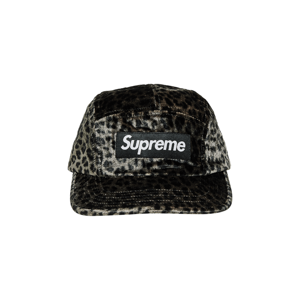 Supreme Leopard Velvet Camp Cap Black - SS24 - US