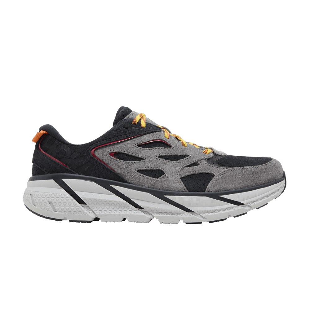 HOKA Clifton L Suede Black Lunar Rock