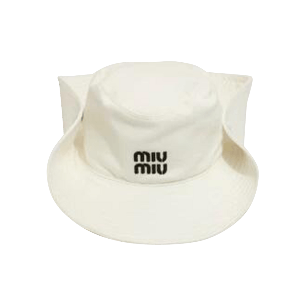 Buy Miu Miu Drill Logo Hat 'Black/White' - 5HC221 2DXI F0964