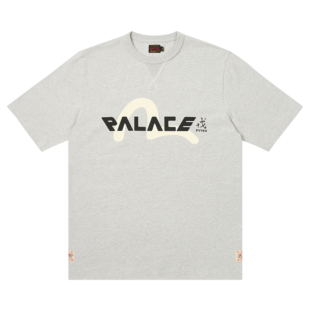 Buy Palace x Evisu Logo T-Shirt 'Grey Marl' - P26EVSES003 | GOAT