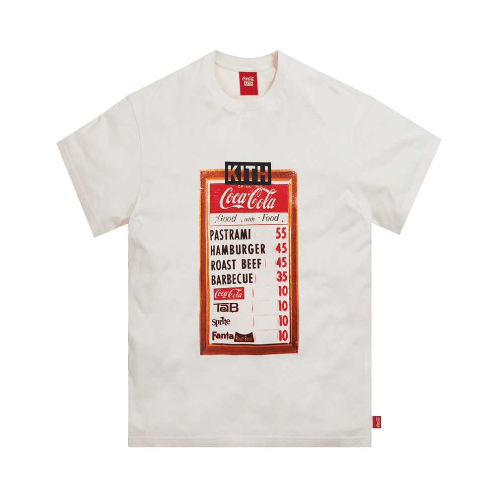 Buy Kith x Coca-Cola Menu Vintage Tee 'Ivory' - KH3884 104