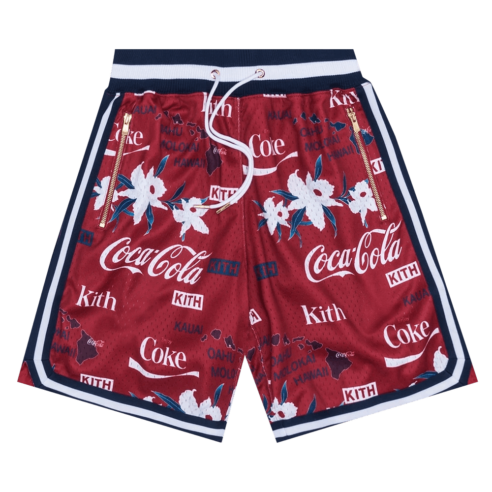 Buy Kith x Coca Cola x Mitchell & Ness Hawaii Shorts 'Red