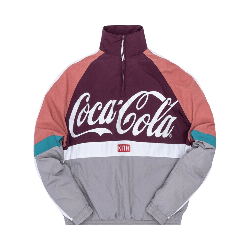 Buy Kith x Coca-Cola Quarter Zip Nylon Windbreaker 'Grey' - KH1171