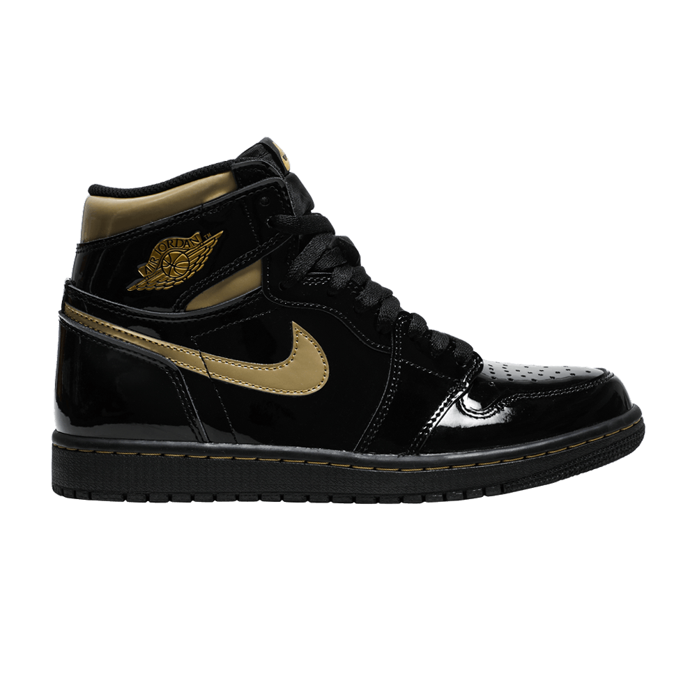 Black and gold jordan 1 patent leather shop
