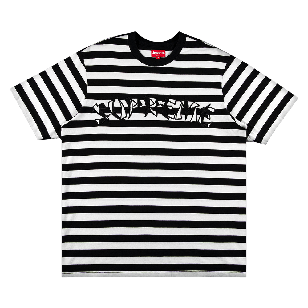 Buy Supreme Stripe Appliqué Short-Sleeve Top 'Black' - FW20KN66