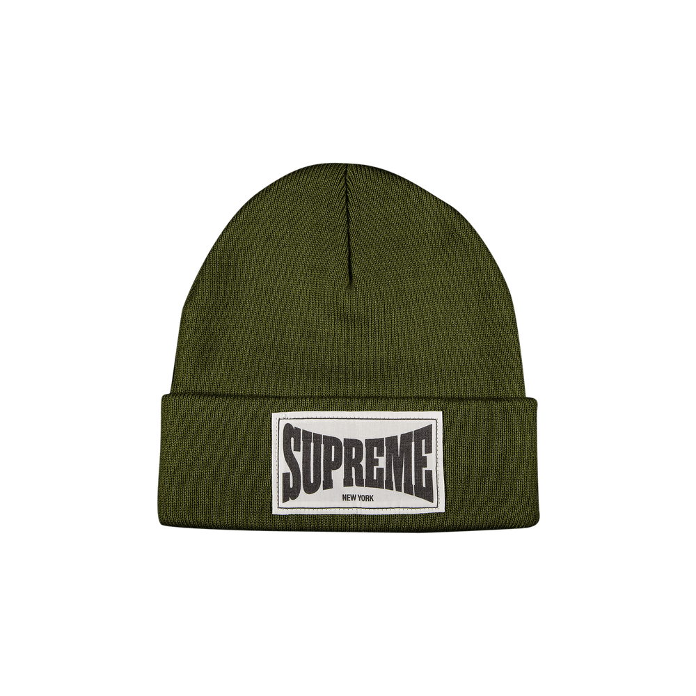 【新品】Supreme Woven Label Beanie Olive Buy Supreme Woven Label Beanie 'Olive' - FW20BN61 OLIVE | GOAT