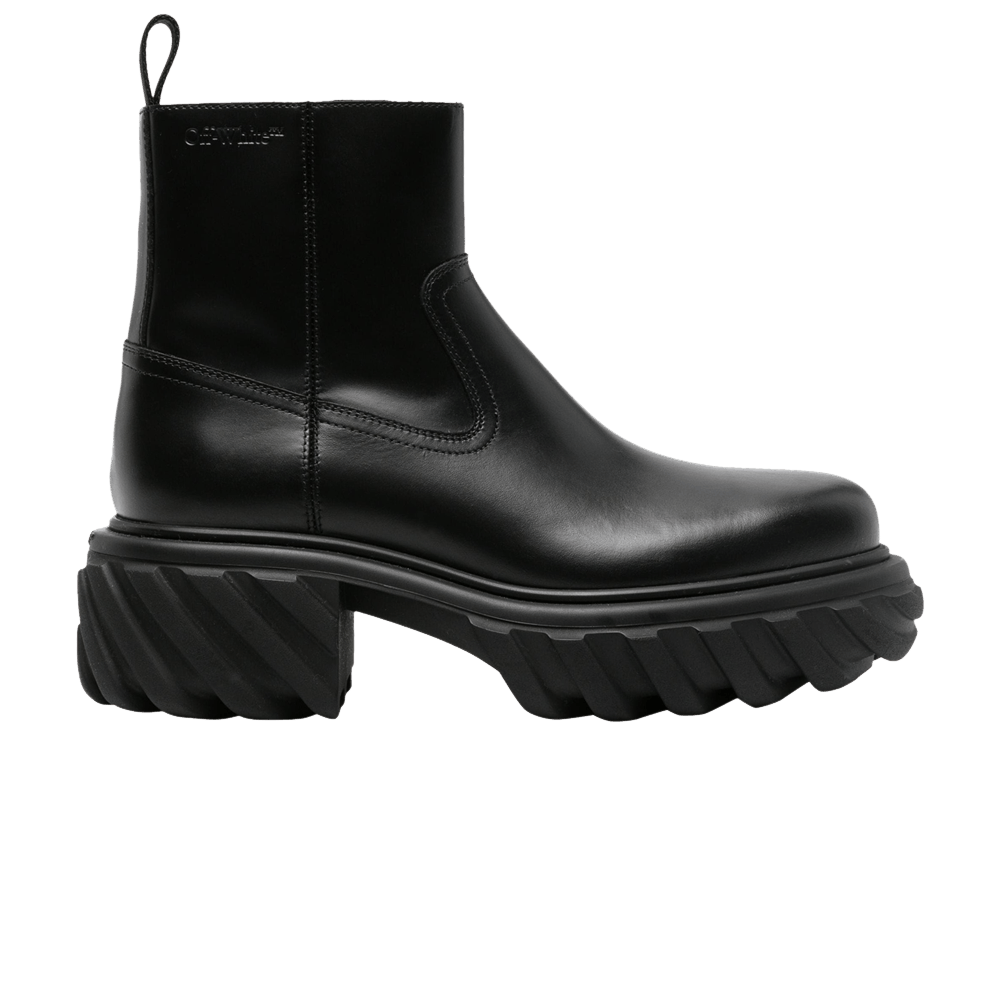 ミドルブーツ OFF WHITE Women Boots OWID033S23 LEA001 1010 Black Buy Off-White Exploration Motor Ankle Boot 'Black