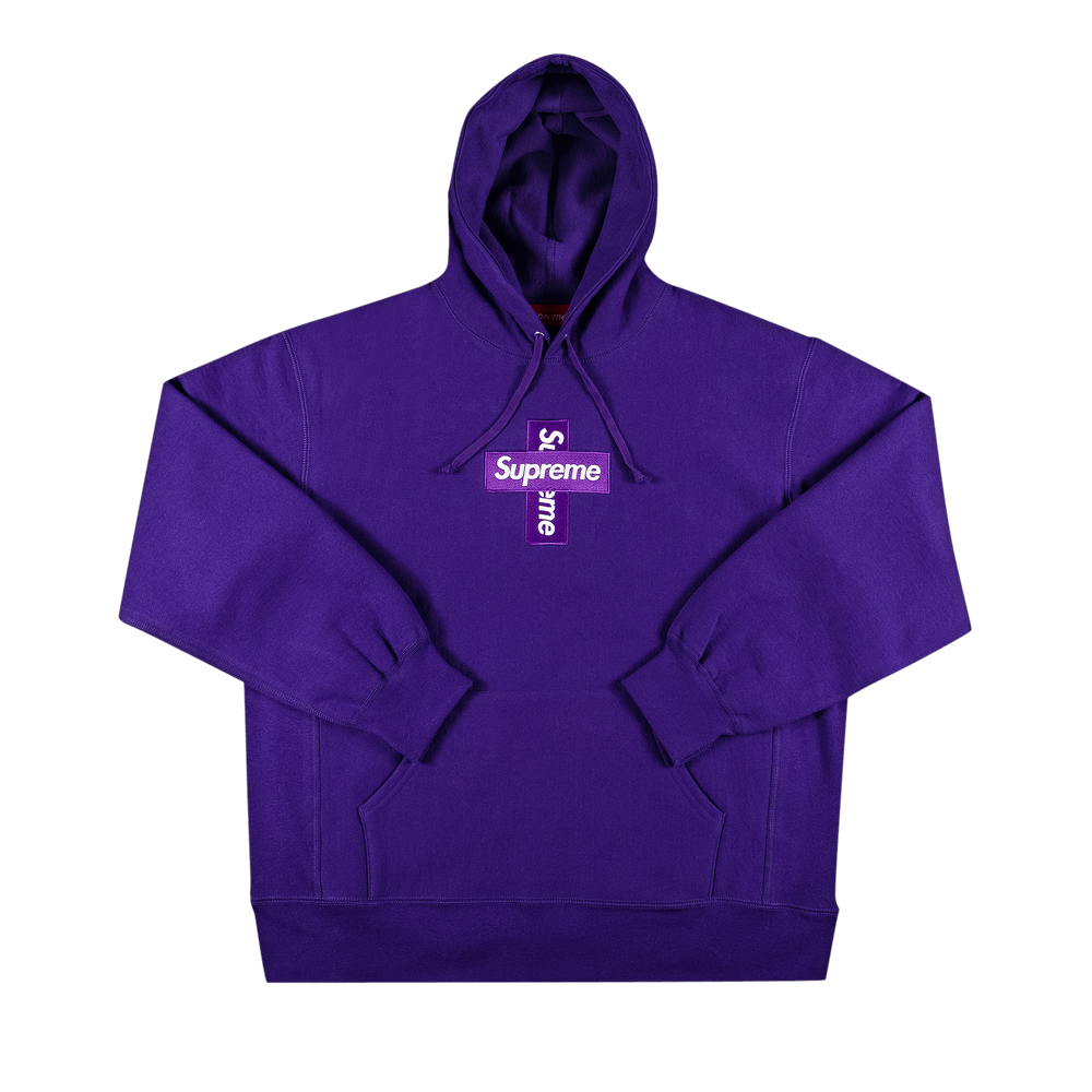Buy Supreme Cross Box Logo Hooded Sweatshirt 'Purple 