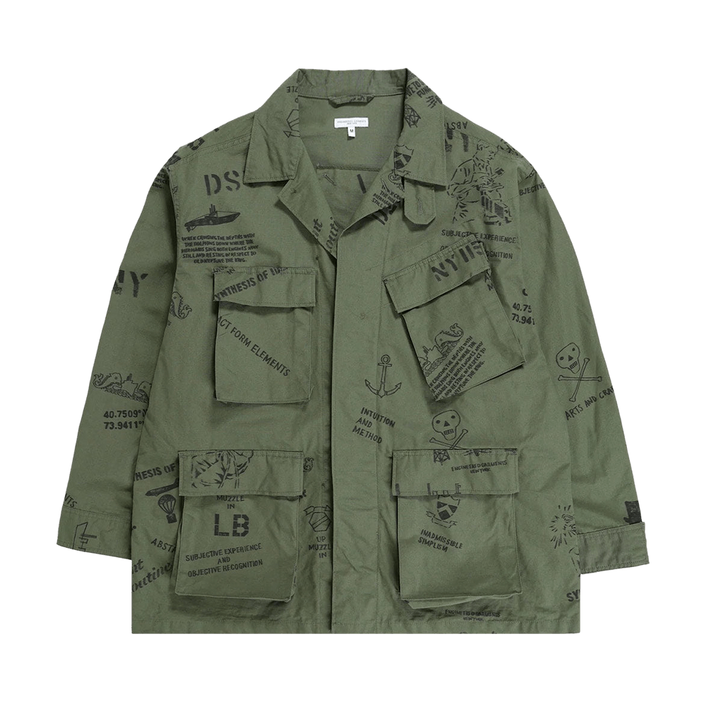 Buy Engineered Garments BDU Jacket 'Khaki/Graffiti Print