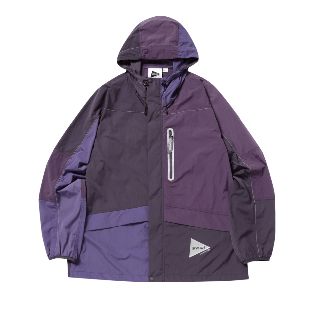 and wander✖️グラミチPATCHWORK WIND HOODIE Buy Gramicci x And Wander Patchwork Wind Hoodie 'Multicolor/Purple