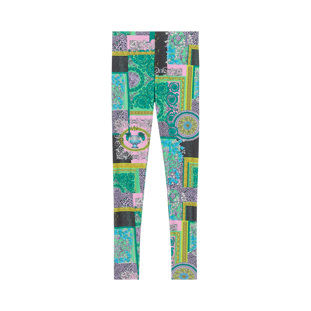 Buy Versace Barocco Patchwork Print Leggings 'Multicolor