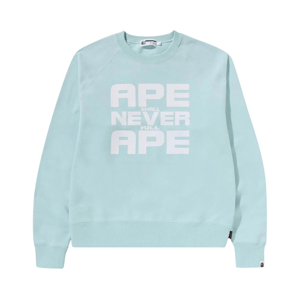 Buy BAPE Ape Shall Never Kill Ape Crewneck 'Sax' - 1K20 113