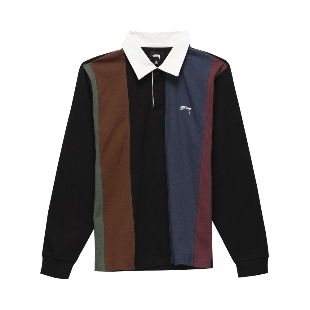 Buy Stussy Vertical Stripe Long-Sleeve Rugby 'Black' - 1140228