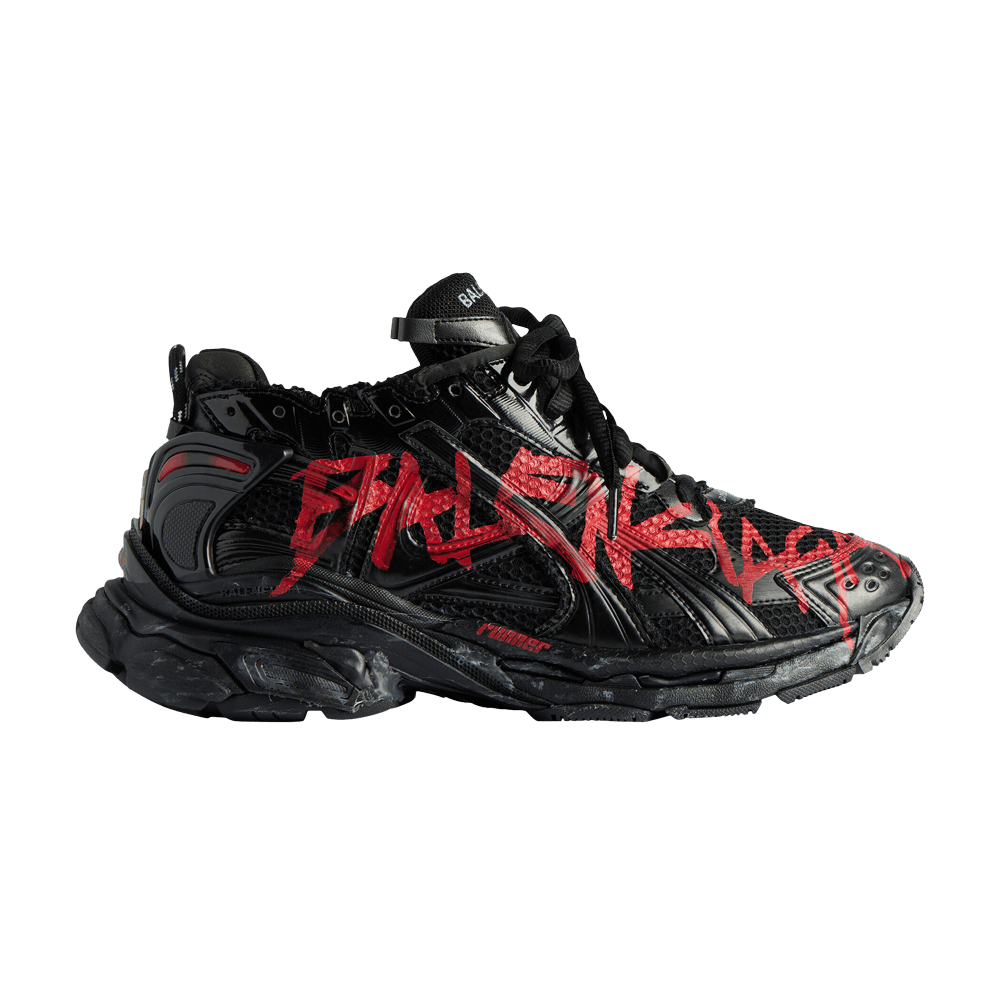 Balenciaga Runner Sneaker Graffiti - Black Red 2023