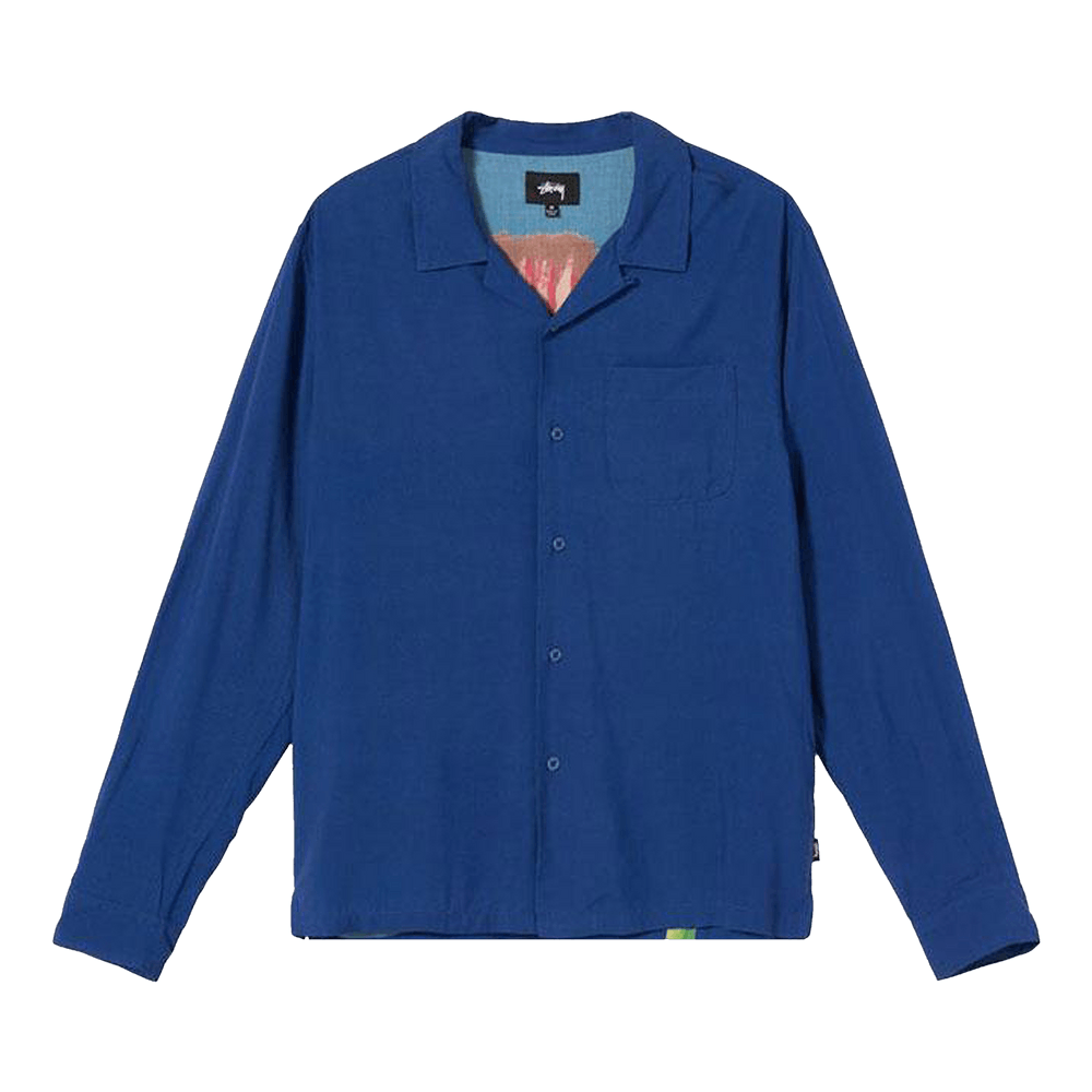 トップス stussy Big Poppy Longsleeve Shirt Blue M Buy Stussy Big Poppy Long-Sleeve Shirt 'Blue' - 1110145 BLUE