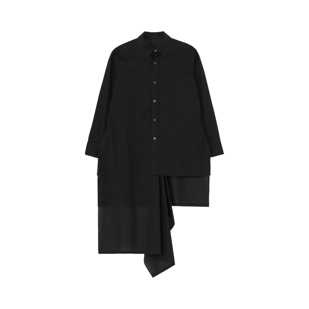 Buy Yohji Yamamoto Asymmetric Long Blouse 'Black' - FS B68