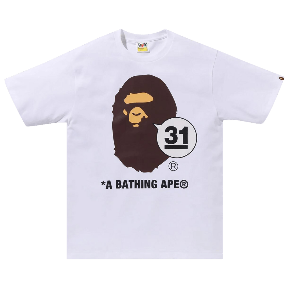 Buy BAPE A Bathing Ape 31st Anniv. Ape Head Tee 'Wihte' - 1K20 110