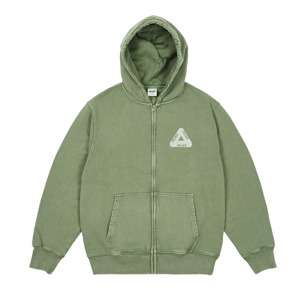 Buy Palace Pigment Wash Tri-Ferg Hood 'Green' - P26CS097 | GOAT