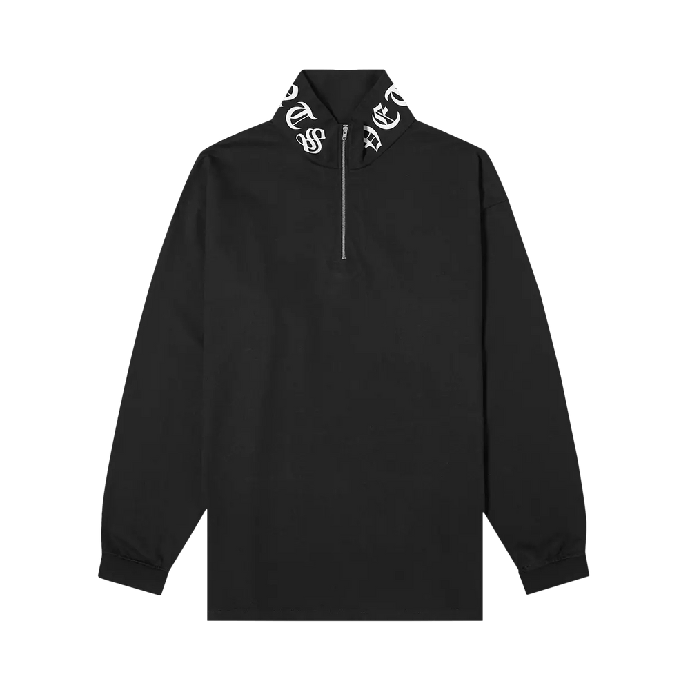 Buy Vetements Gothic Logo Zip Turtleneck 'Black Buy Vetements Gothic Logo Zip Turtleneck 'Black