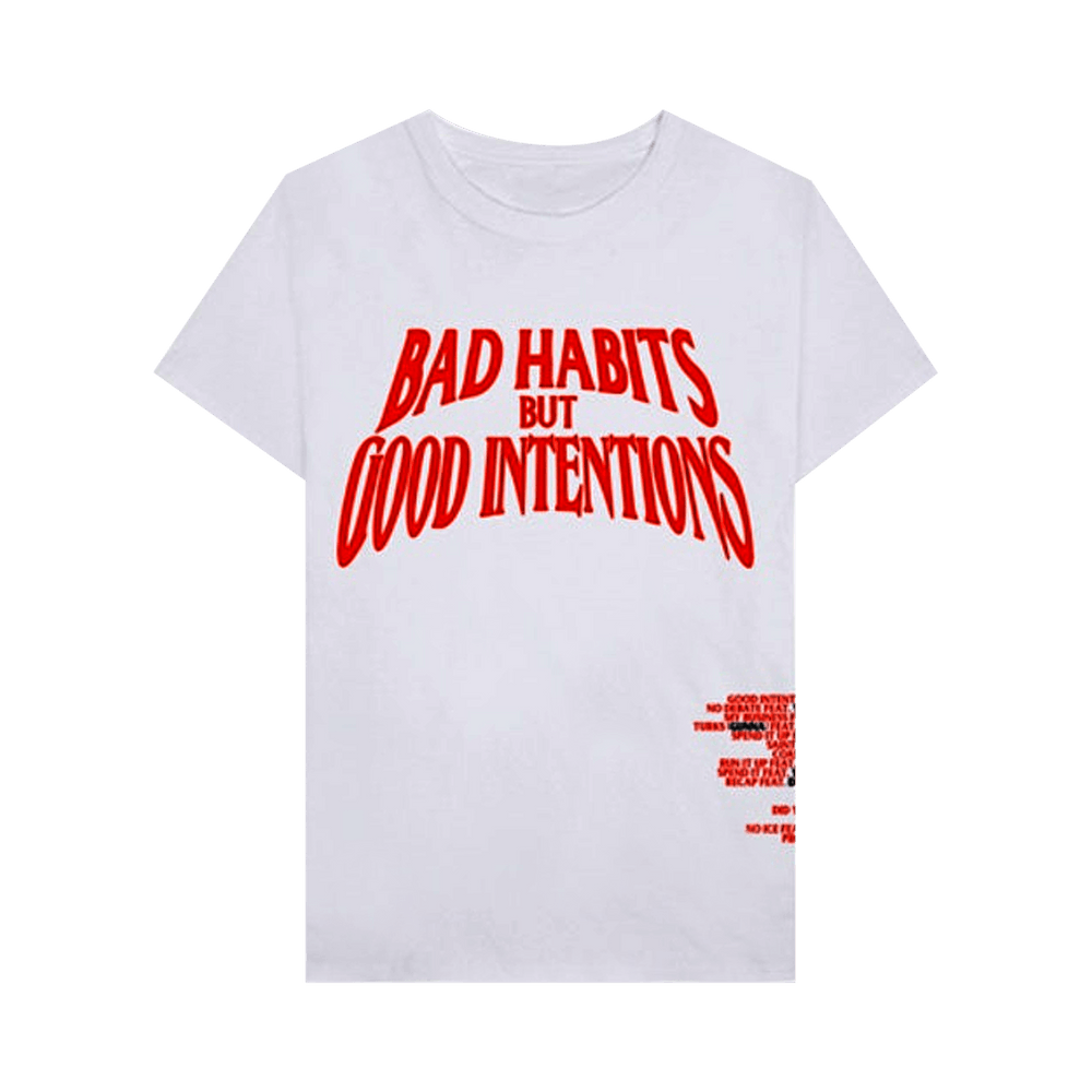 Buy Vlone x Nav Bad Habits Good Intentions Tee White 1020 1FW200103NBHG WHIT GOAT