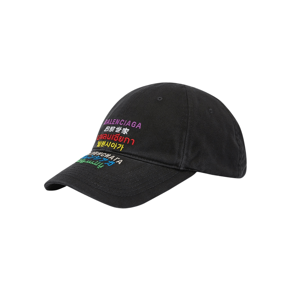 ◆BALENCIAGA◆ Blackletter Script キャップ【送料/関税込み】 Blackletter Script Cap in Black Faded | Balenciaga US