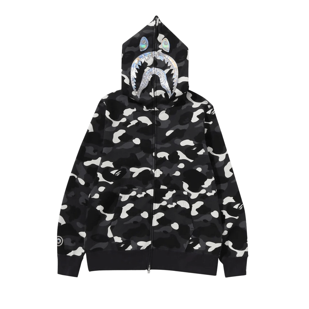Bape black and white hoodie deals