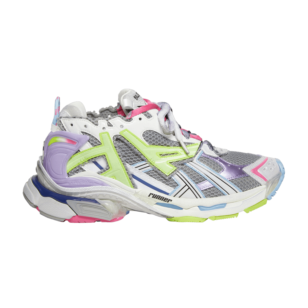 Balenciaga Runner Sneaker Grey Light Purple Neon Yellow