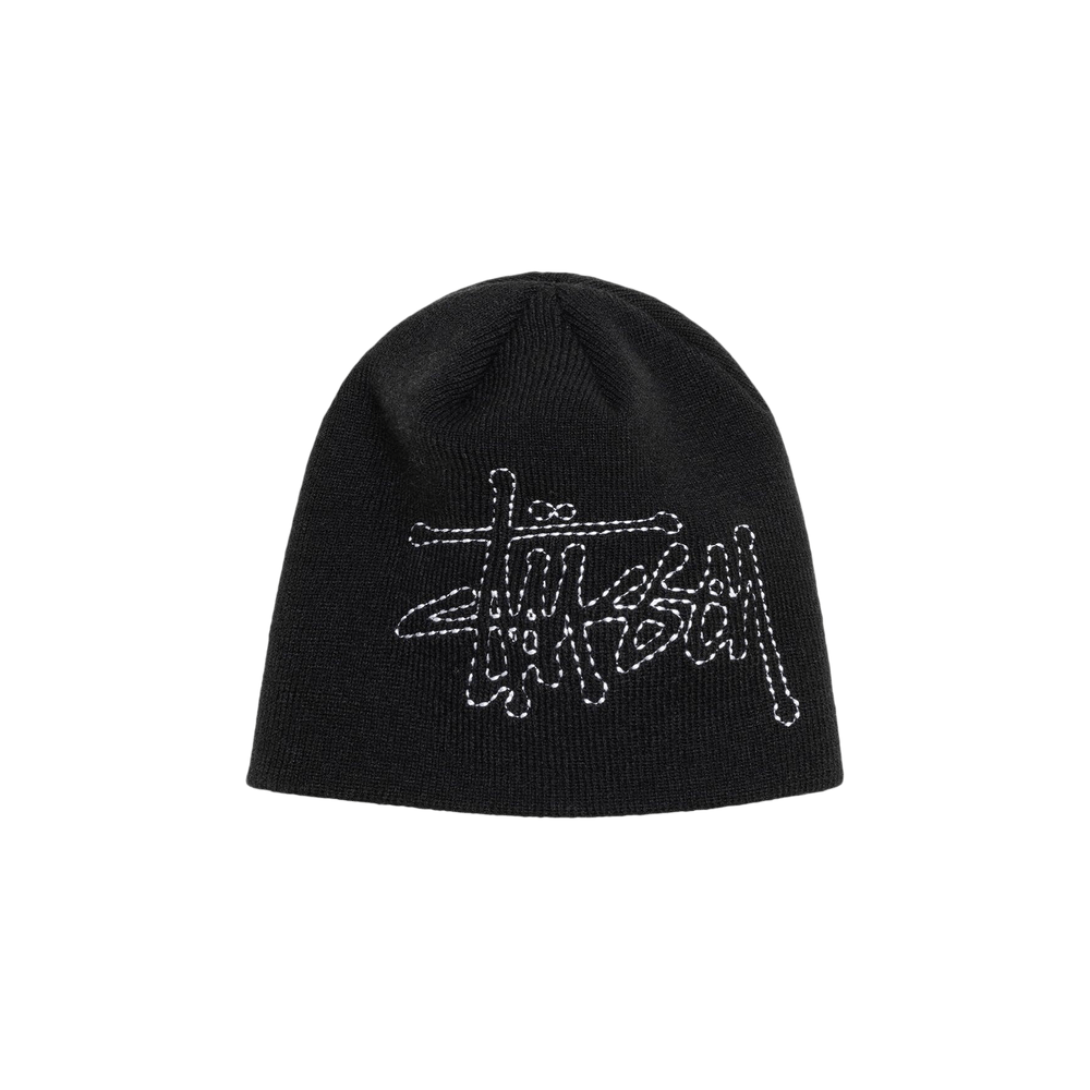 Buy Stussy Stitch Basic Logo Skullcap 'Black' - 1321202 BLAC