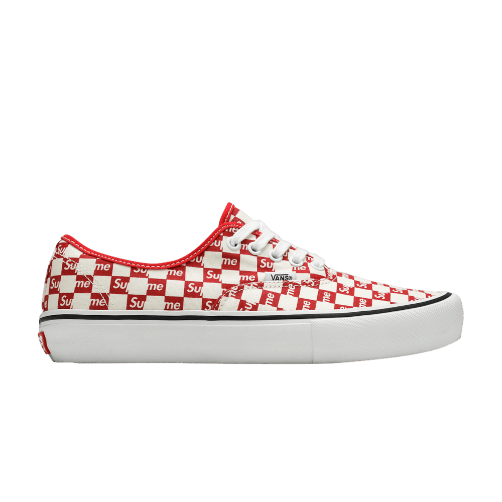 Red checkerboard vans authentic online