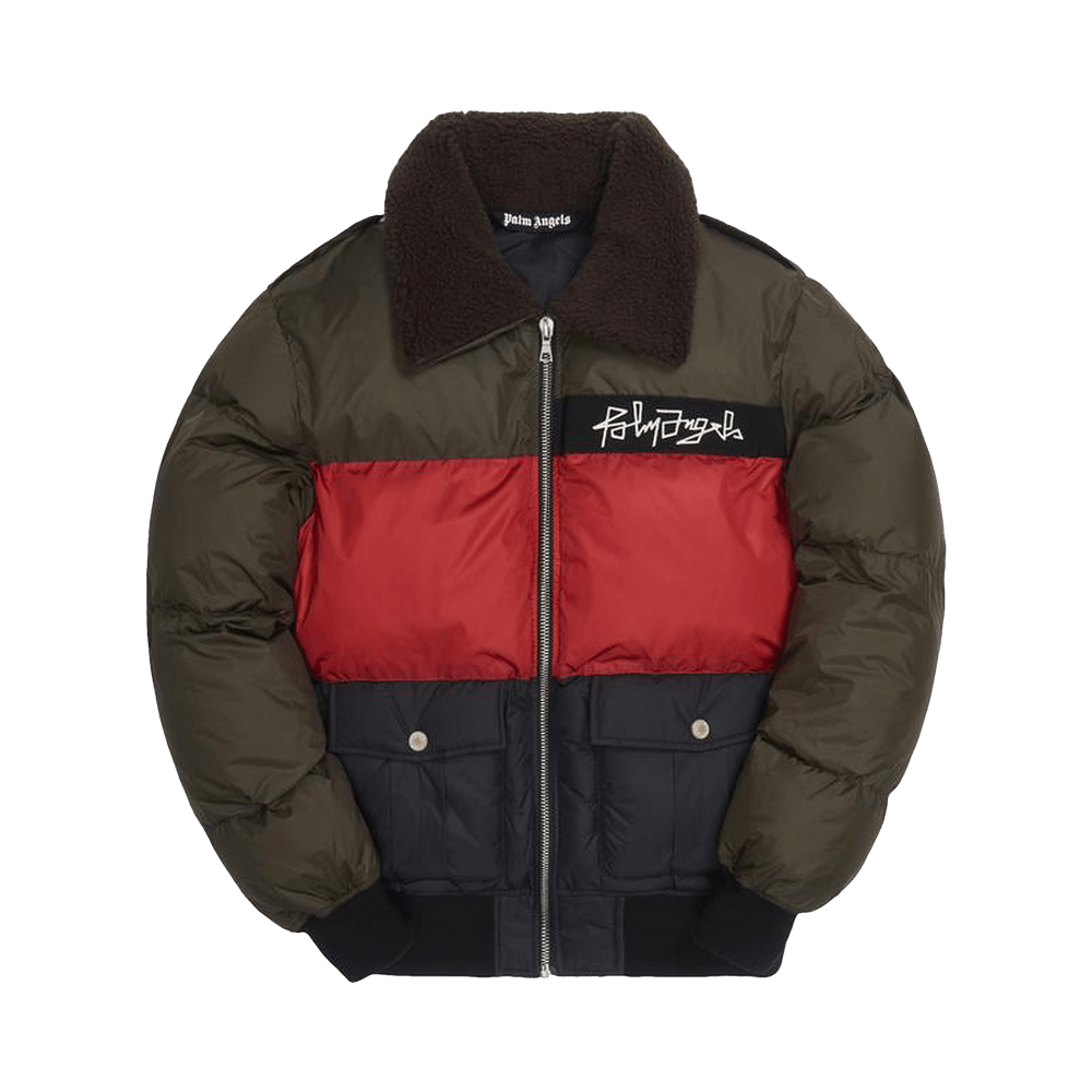 Buy Palm Angels Desert Logo Down Jacket 'Forest Green