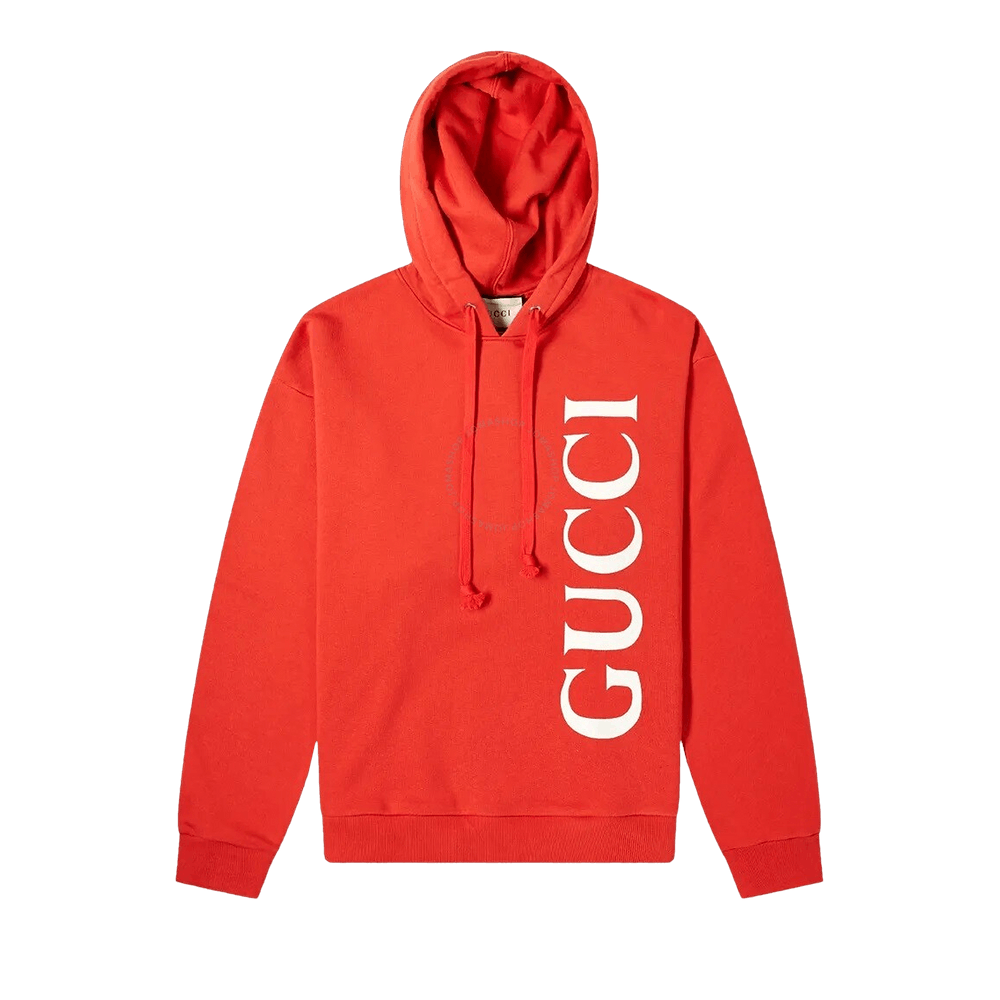 Buy Gucci Large Logo Popover Hooded Sweatshirt 'Brick/White