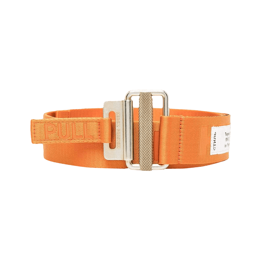 Buy Heron Preston Logo Woven Tape Belt 'Orange/Gold
