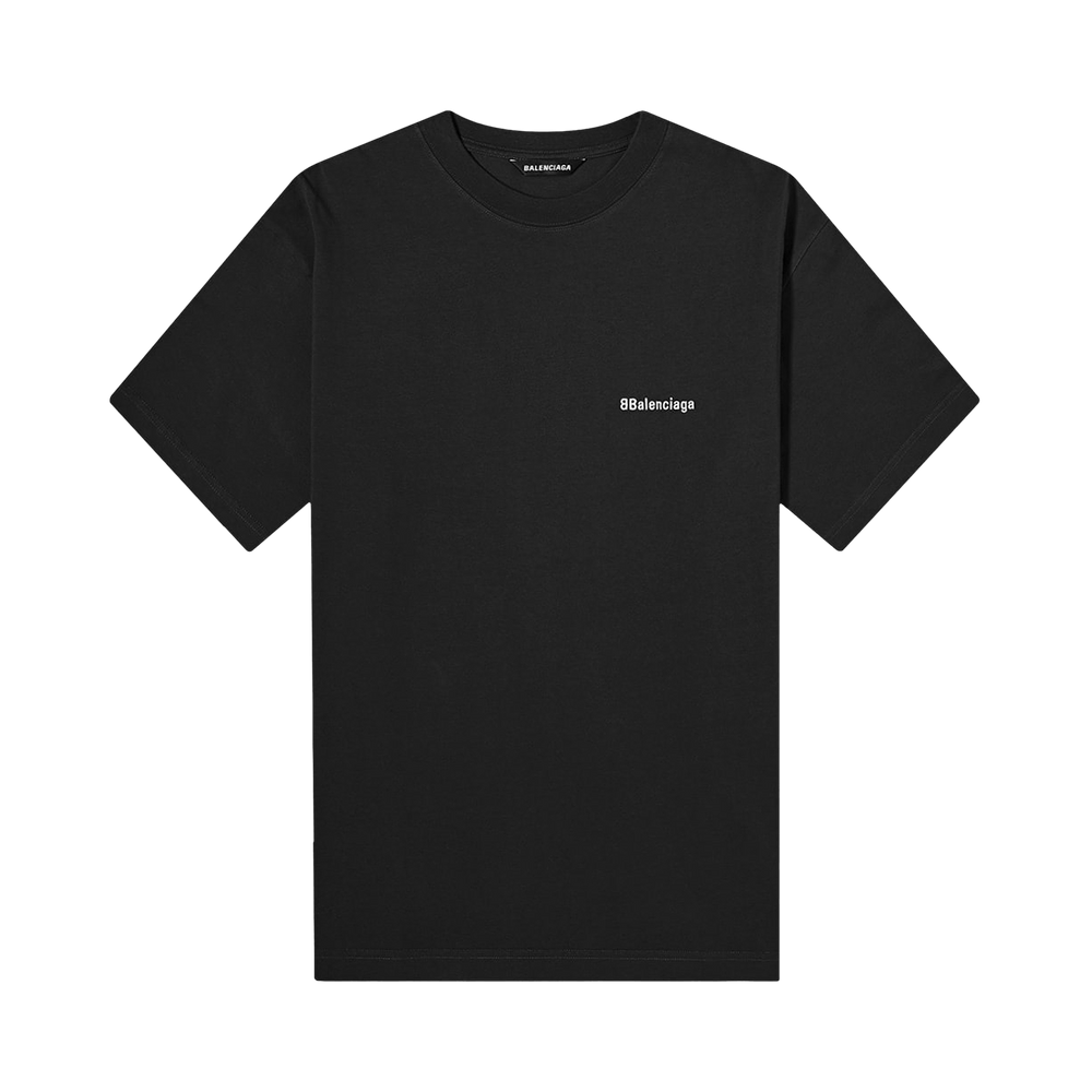 Buy Balenciaga Corporate Logo Tee 'Black/White' - 612966