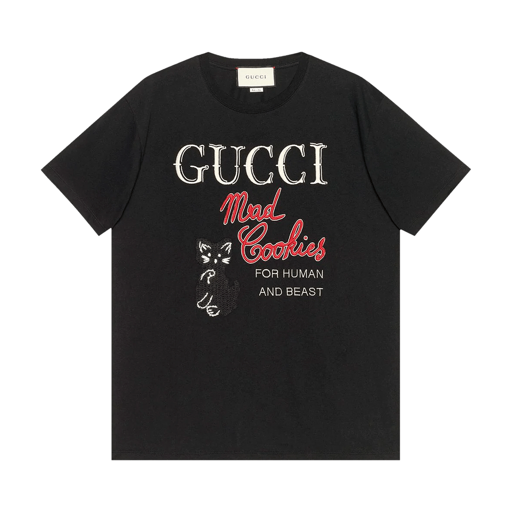 Buy Gucci Mad Cookies Print T-Shirt 'Black' - 615044 XJC0G 1082 | GOAT