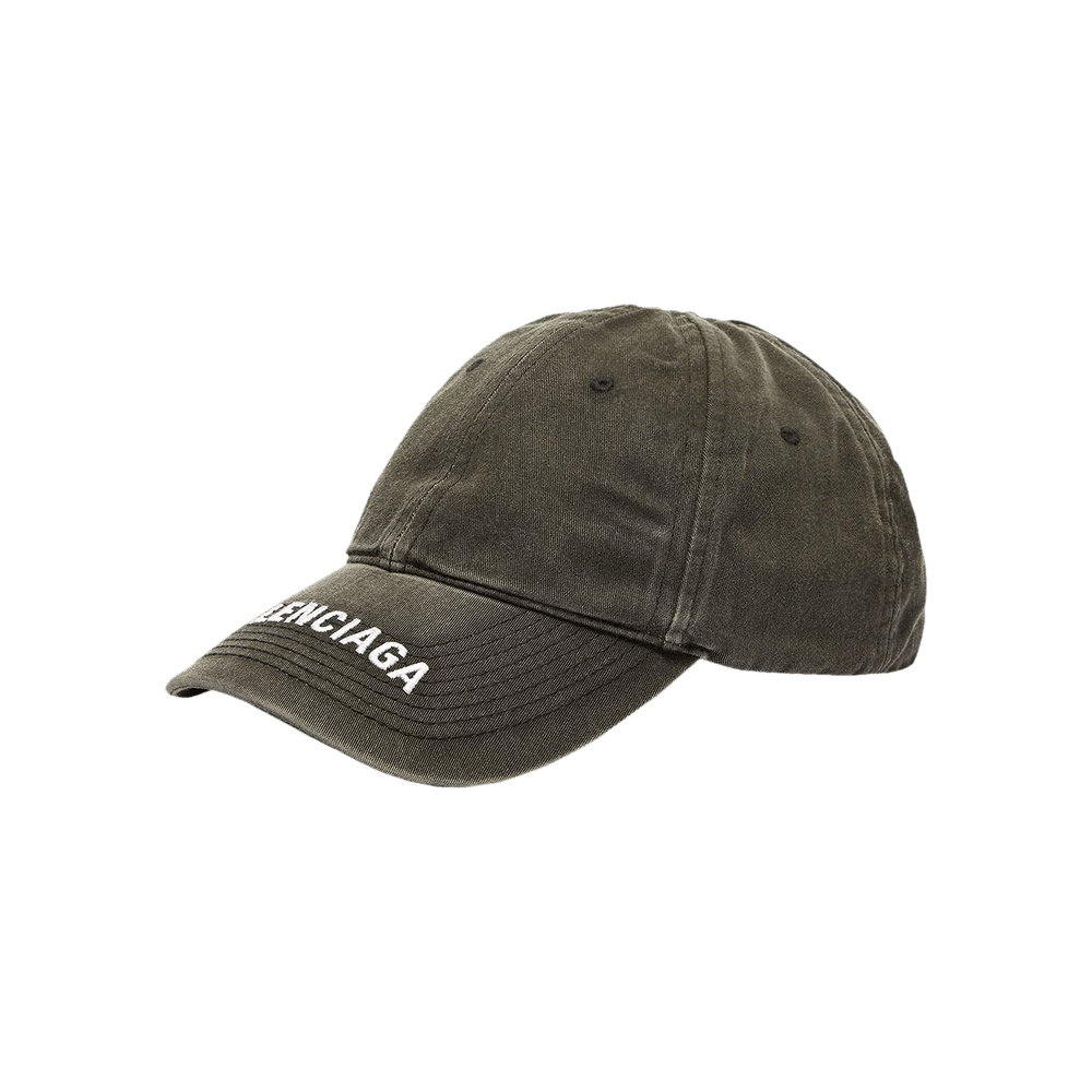 Buy Balenciaga Washed Denim Logo Baseball Cap 'Black/White